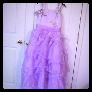 Girls pageant lilac long dress